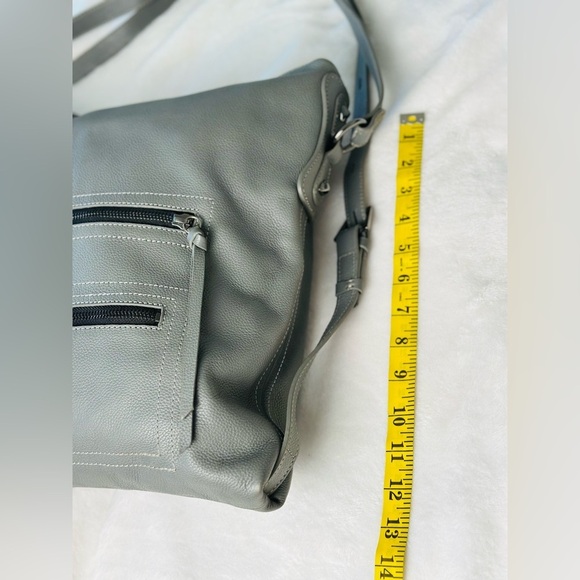 Botkier Gray Pebbled Leather Chelsea Convertible Hobo Backpack or Shoulder Bag - Picture 8 of 12